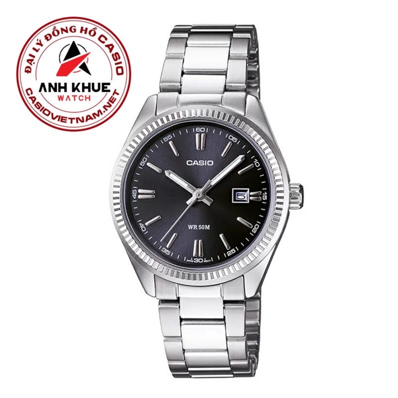 Đồng Hồ Nữ Casio LTP-1302D-1A1VDF Mặt đen - Dây kim loại