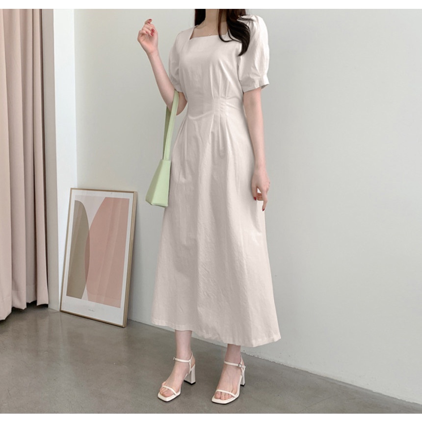 Đầm dài ZANZEA tay ngắn cổ vuông thời trang cho nữ