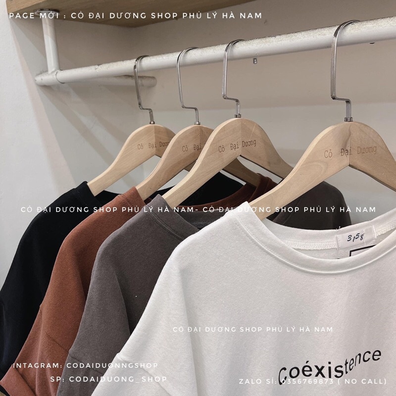 Áo phông Coexistence 2 chữ nhỏ cộc tay
