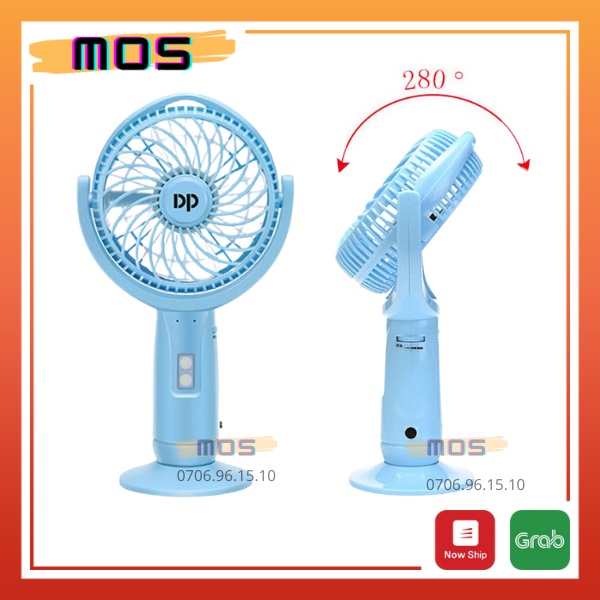 Quạt cầm tay mini có đèn pin (KÈM ĐẾ ĐỂ BÀN) DP-7606 ) ⚡⚡1 đổi 1⚡⚡ MOS shop