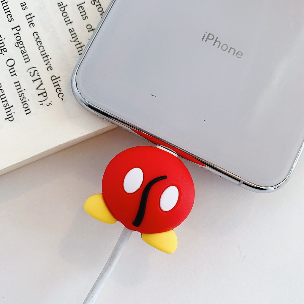1 Vỏ Bọc Bảo Vệ Dây Cáp Sạc iPhone USB Bằng Silicon Mềm Hình Mickey Minnie Ass Donald Daisy