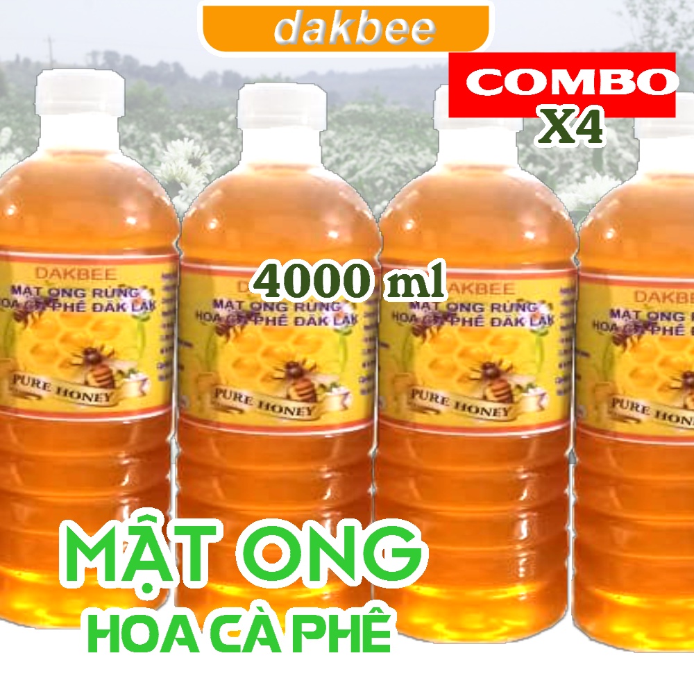 4 LÍT Mật ong rừng hoa cà phê nguyên chất Daklak GIÁ ƯU ĐÃI KHÔNG QUA TRUNG GIAN [ DAKBEE ]