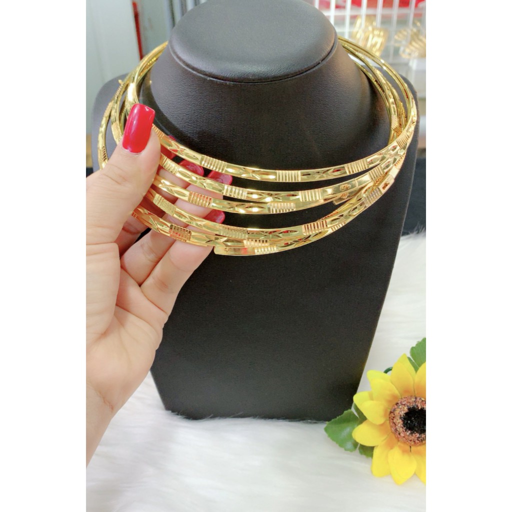 Kiềng cổ chạm mạ vàng 24k