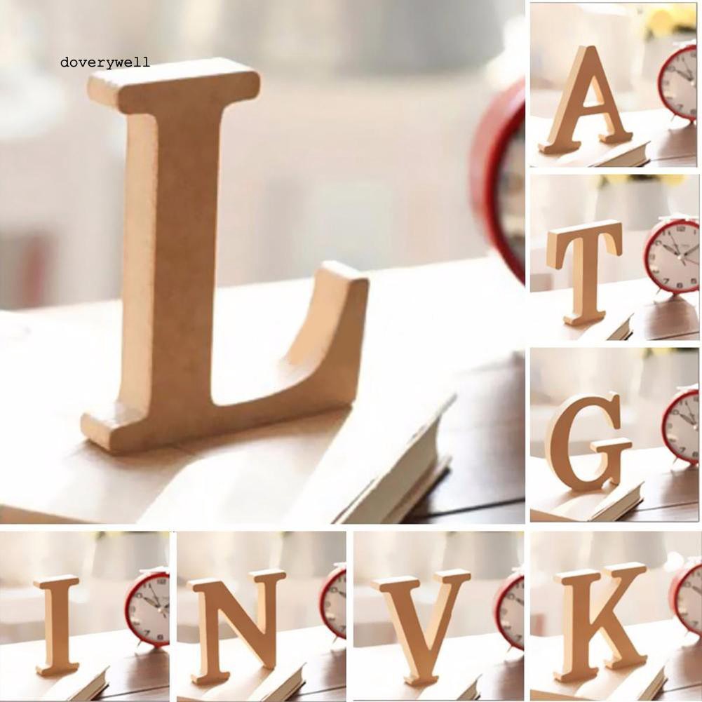 Chữ cái/trái tim/chữ &quot;&amp;&quot; bằng gỗ 10cm x 10cm x 1.5cm dùng trang trí