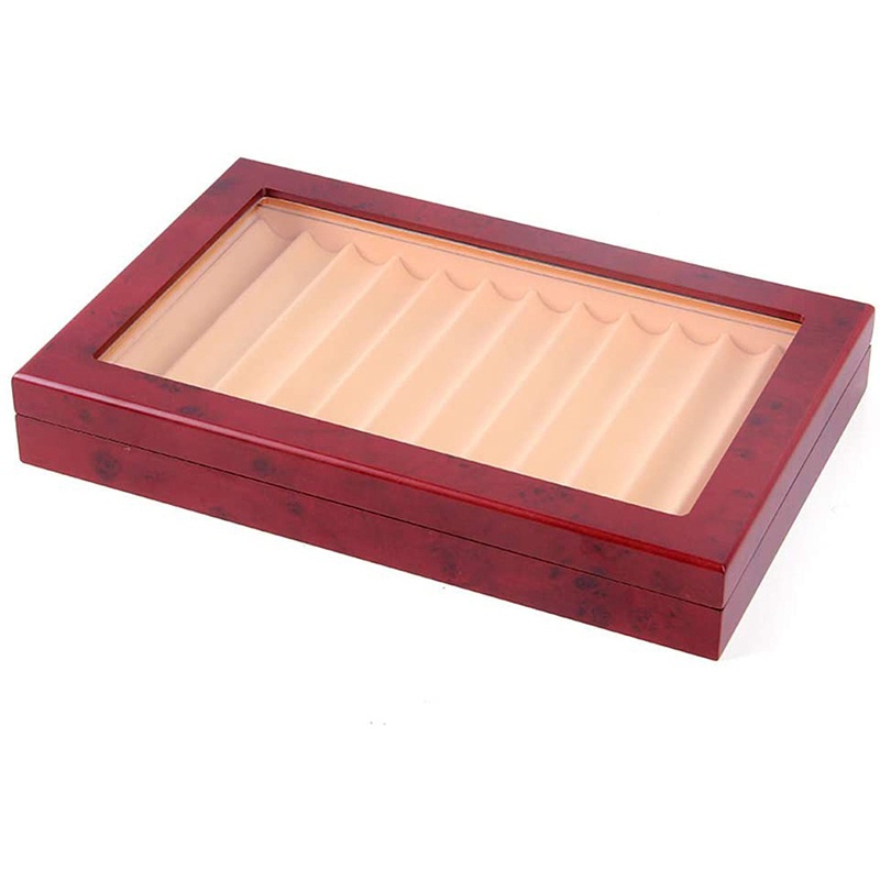 12 Slots Wood Pen Display Box Pen Fountain Storage Box Wood Showcase Organizer