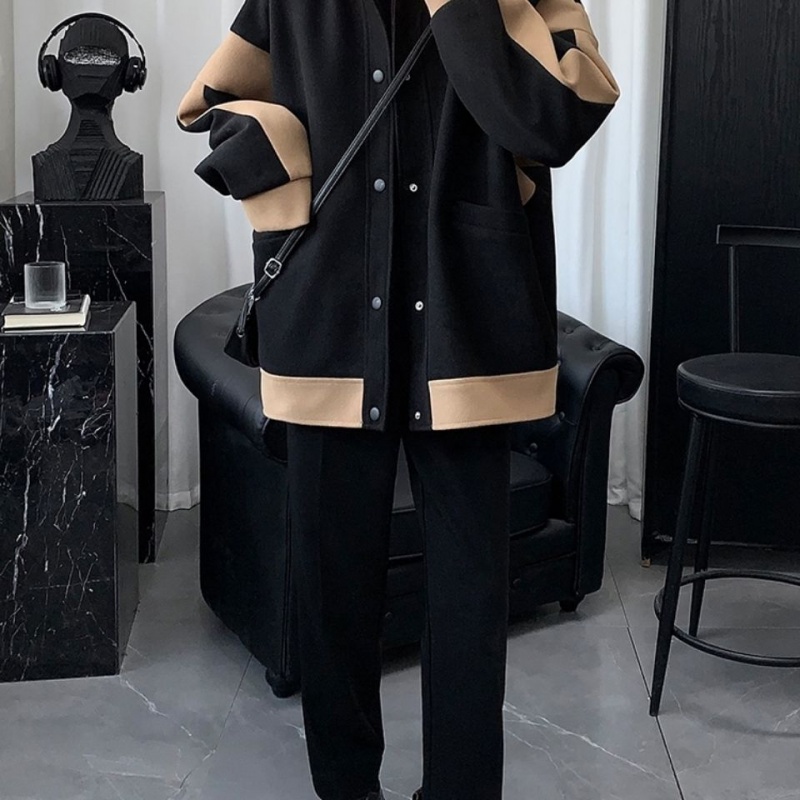 Áo Khoác Len Dày Dáng Rộng Phong Cách Hàn Quốc Thời Trang Thu Đông Mới Cho Nam