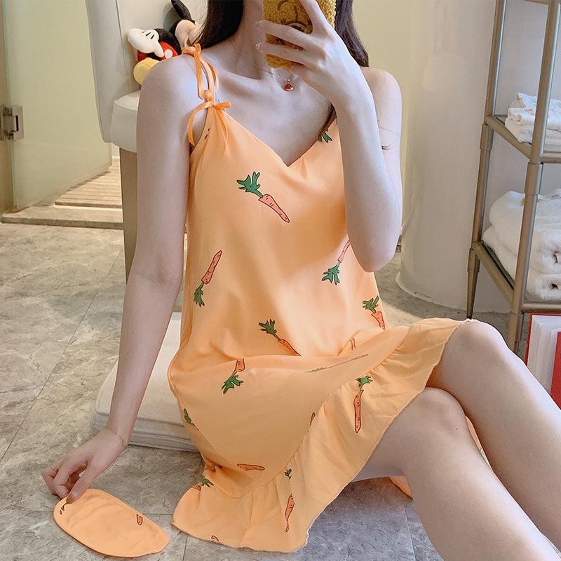 Váy ngủ hai dây đuôi xếp li ( TẶNG kèm bịt mắt và miếng muốt đệm ngực) | BigBuy360 - bigbuy360.vn