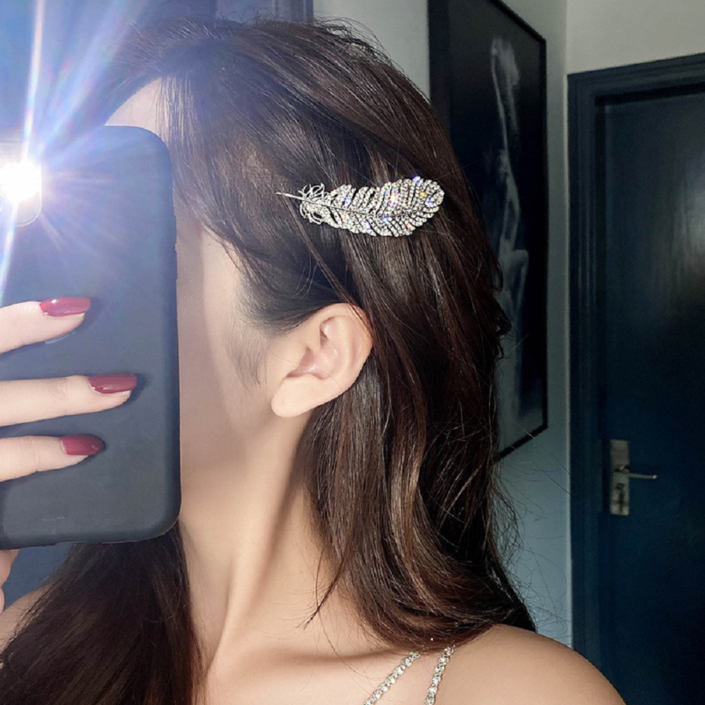 Kẹp Tóc Hình Lông Vũ Nhiều Màu Sắc Thời Trang