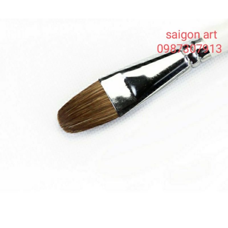 6Cọ Vẽ Tranh Sơn Dầu, Acrylic Đầu Oval Cán Trắng Matisse 938