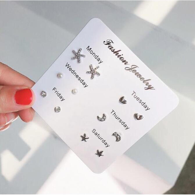 Bingo Set 7 Đôi Bông Tai Xinh Xắn Thời Trang Cho Nữ