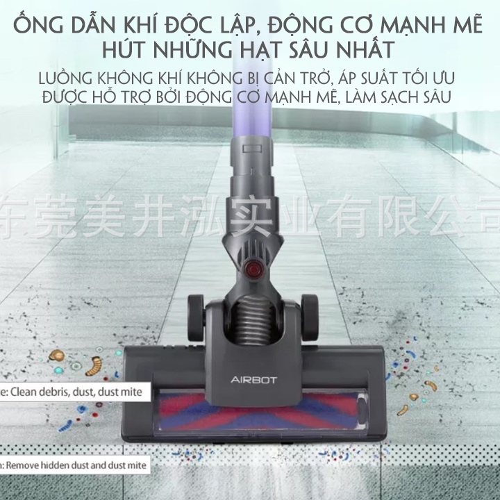 Máy hút bụi cầm tay AirBoot công nghệ làm sạch bụi bằng Cyclonic