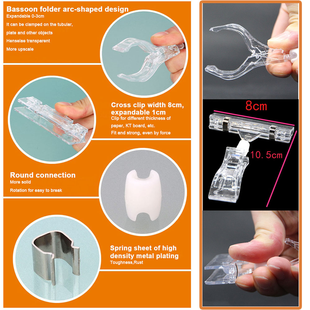 Set 3 / 5 Kẹp Nhựa Trong Suốt Treo Thẻ Đánh Dấu Quảng Cáo Tiện Dụng