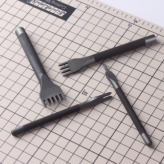 Bộ 4 món dụng cụ đục lỗ đồ da thủ công 1/2/4/6 răng 4mm