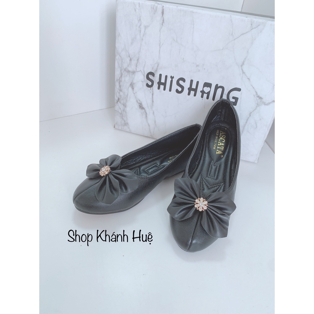 đế Siêu Mềm Mũi nhọn Nơ đính đá đẹp-sang chảnh Da mềm chuẩn