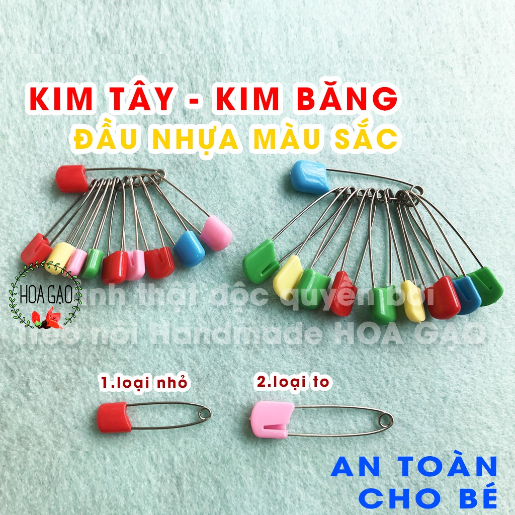 Kim tây, kim băng đầu nhựa HGKN xâu 10 cái an toàn cho bé yêu