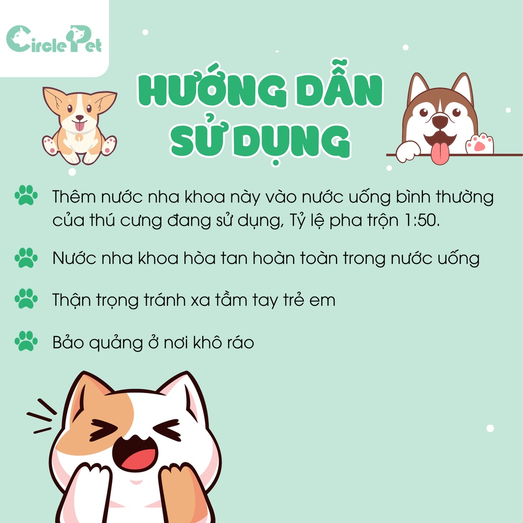 Nước Súc Miệng Thú Cưng Tropiclean Giúp Hỗ Trợ Xương Khớp, Hệ Tiêu Hóa, Chăm Sóc Da Lông Và Làm Trắng Răng - Circle Pet