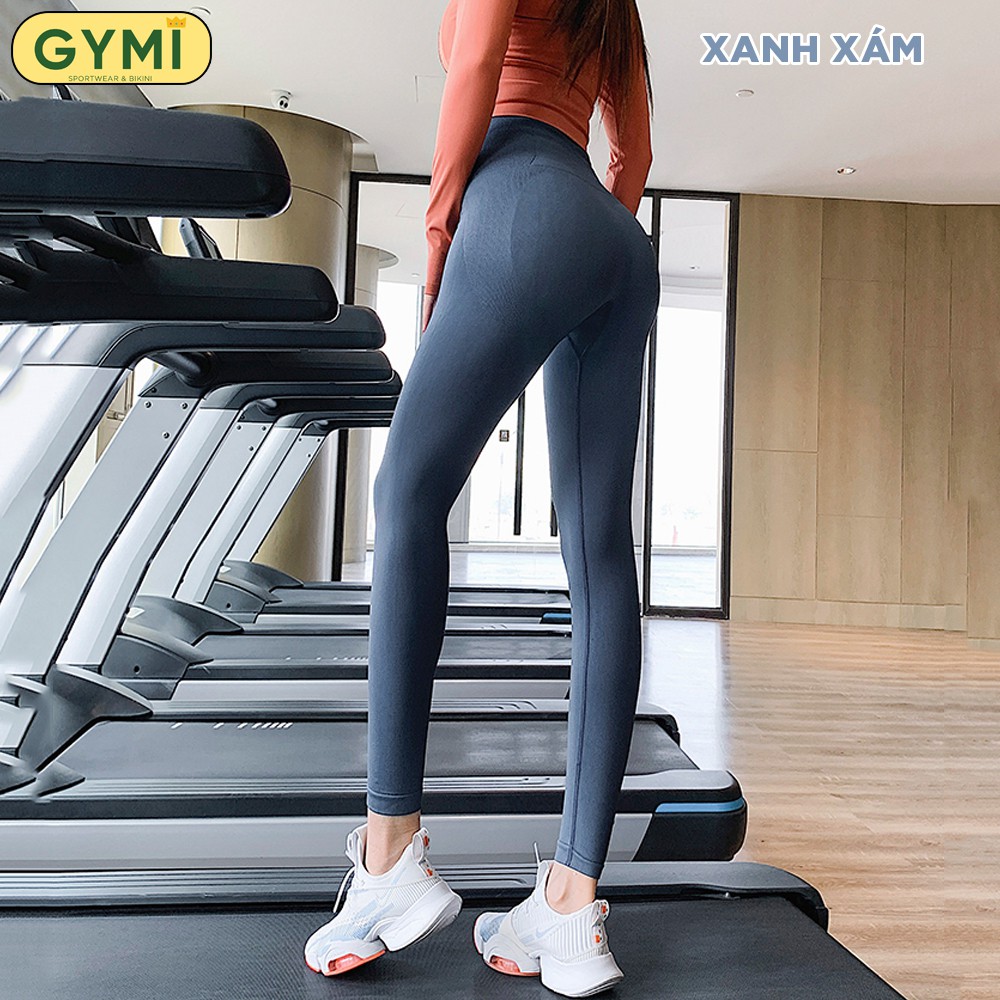 Quần tập gym nữ cạp siêu cao GYMI QD34 Mitao Girl quần legging tập yoga thể thao chất dệt nâng mông co giãn tốt