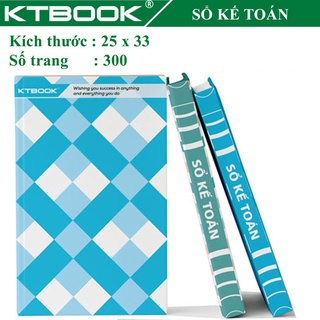 Sổ ghi chép Kế Toán KTBOOK bìa cứng ruột giấy in caro cao cấp size 25 x 33 cm Khổ Lớn mã 300 trang