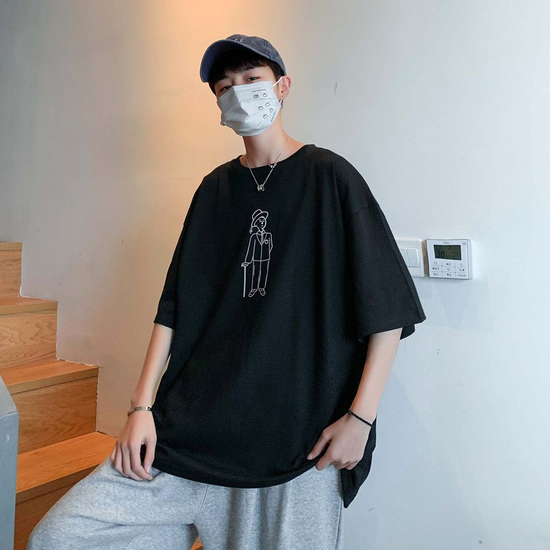 Áo thun nam nữ unisex tay lỡ UNCLE basic tee phông form rộng oversize 2 màu trắng và đen cotton dáng xuông