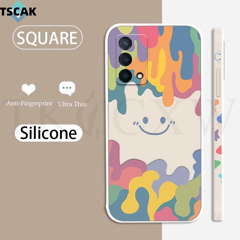 Ốp điện thoại silicon mềm họa tiết mặt cười cho Realme 7 X7 Pro Ultra Q2i Q3i Q2 Q3 Pro Carnival V15 V3 V5