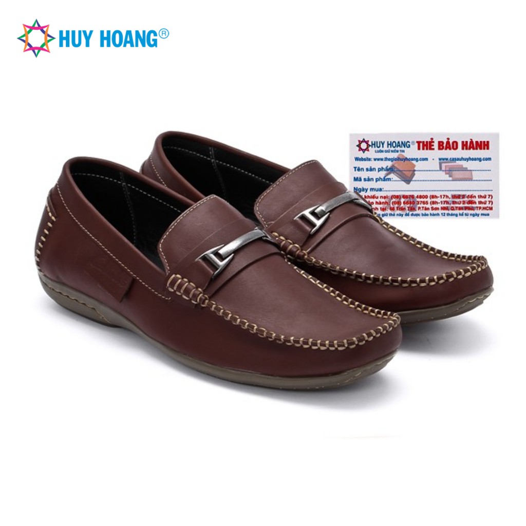 Giày mọi nam da bò màu nâu đỏ LS7115