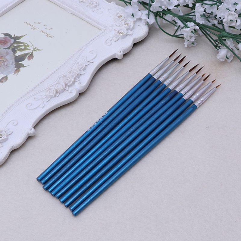 Set 10 Cọ Vẽ Màu Nước Đầu Tròn Acrylic Tiện Dụng