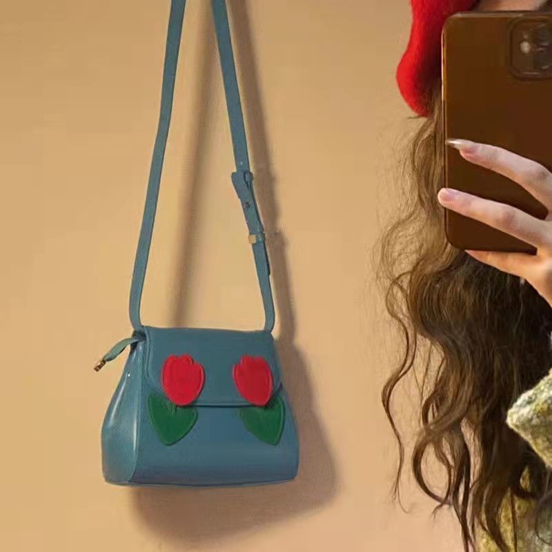 Túi Đeo Vai Hình Hoa Tulip 2022 Màu Trơn Cổ Điển Chất Lượng Cao Cho Nữ