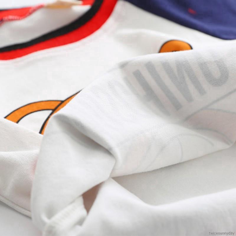 Bộ áo thun phối quần short in họa tiết hoạt hình cho bé trai + gái