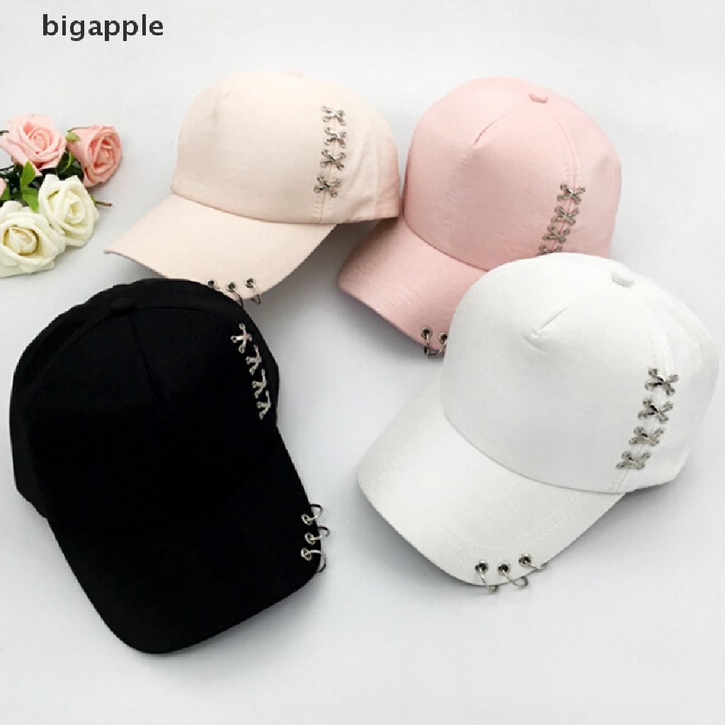Bigapple Mũ Lưỡi Trai Bóng Chày Hip Hop KPOP Xỏ Khuyên Có Thể Điều Chỉnh KPOP Thời Trang