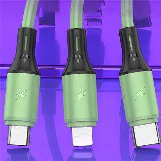 Cáp Sạc Nhanh USB Type-c Bằng Silicon 3 Trong 1 Cho Apple Android