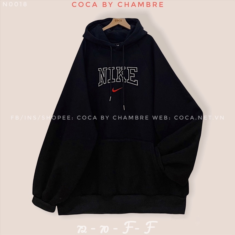 [N0018]🐮 Áo HOODIE nỉ bông dày tay bồng thêu N I K E form to rộng (Có sẵn/ảnh thật) | BigBuy360 - bigbuy360.vn