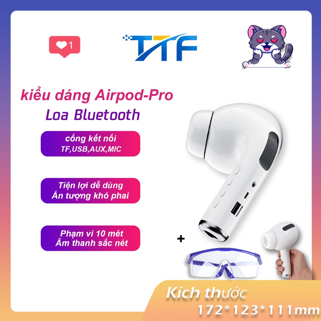 [BẢO HÀNH 1 ĐỔI 1] LOA BLUETOOTH HÌNH TAI NGHE AIRPOD PRO SIÊU TO KHỔNG LỒ