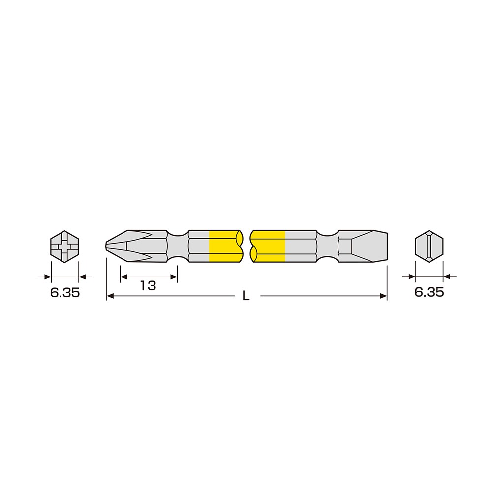 Vỉ 2 mũi vít đầu (-)6 và (+)2 cạnh Anex ACPM-2065 made in Japan