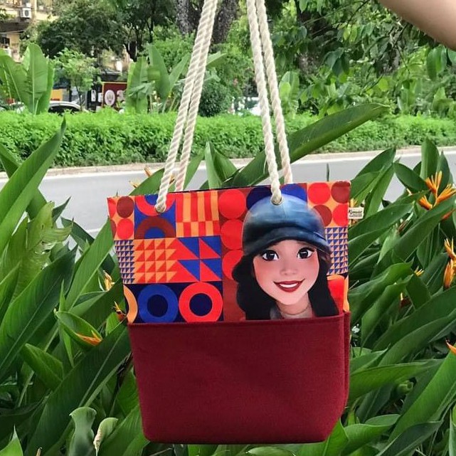 [Mua 1 được 3] Túi Tote Vải Canvas In Hình Chân Dung Kymviet 100% Handmade, Thiết Kế Thời Trang, Đựng Đồ Đa Năng