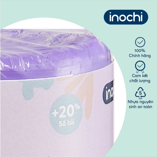 Túi rác tiện dụng Inochi - Soji 25L x 28 túi (Size M) Hương Lavender(có quai cầm)