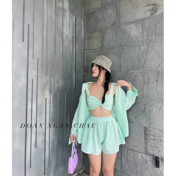 Set sơ mi sọc