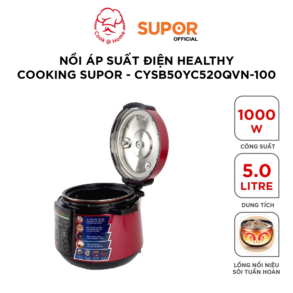 Nồi áp suất điện Healthy Cooking Supor CYSB50YC520QVN-100 - 5L, 1000W