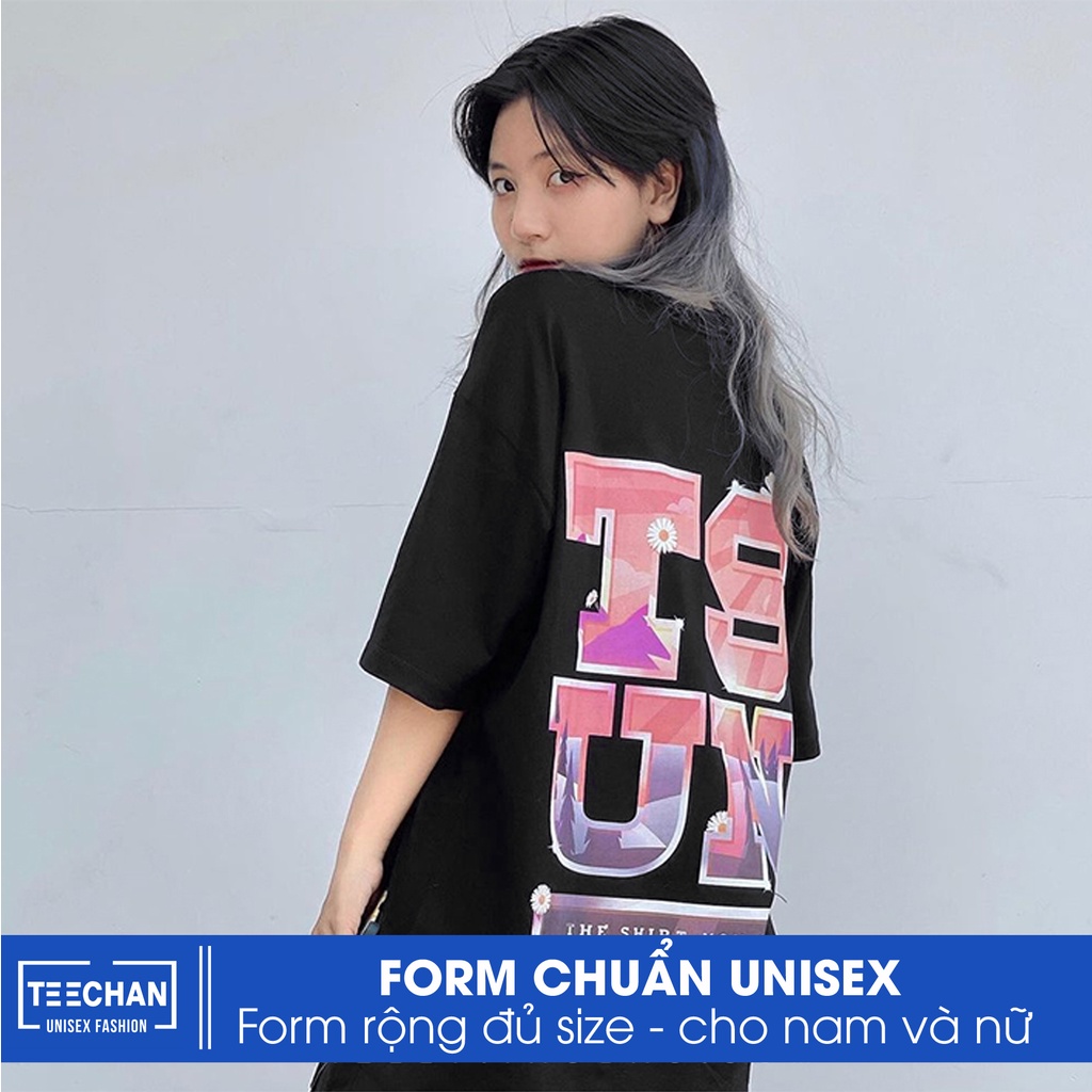 Áo thun Nam Nữ Unisex Form rộng tay lỡ street wear Basic thoáng mát chất cotton 100% -  phông siêu mát TN11 TEECHAN