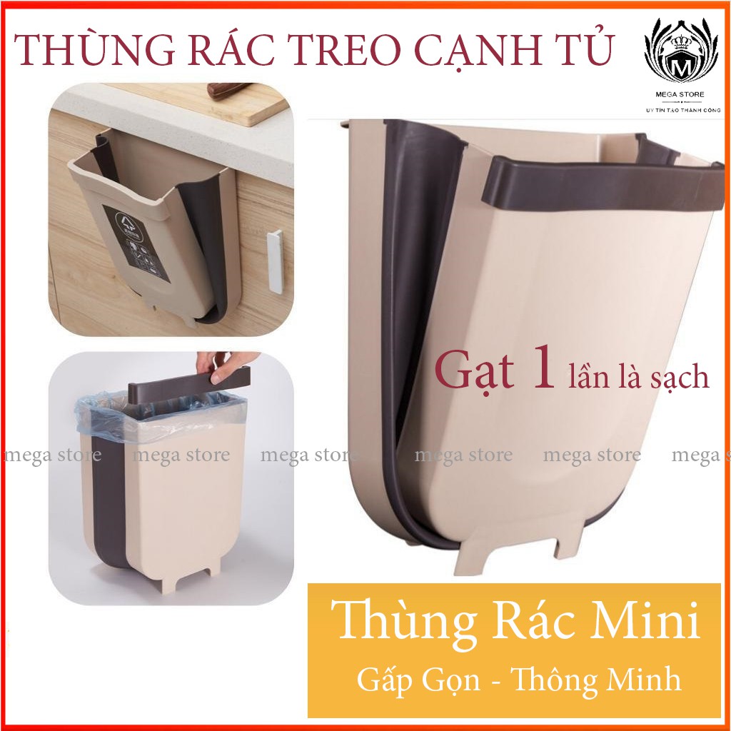 SALE THÁNG 6 - Thùng Rác Gấp Gọn Thông Minh Treo Cạnh Tủ - Tiện Lợi - Vệ Sinh