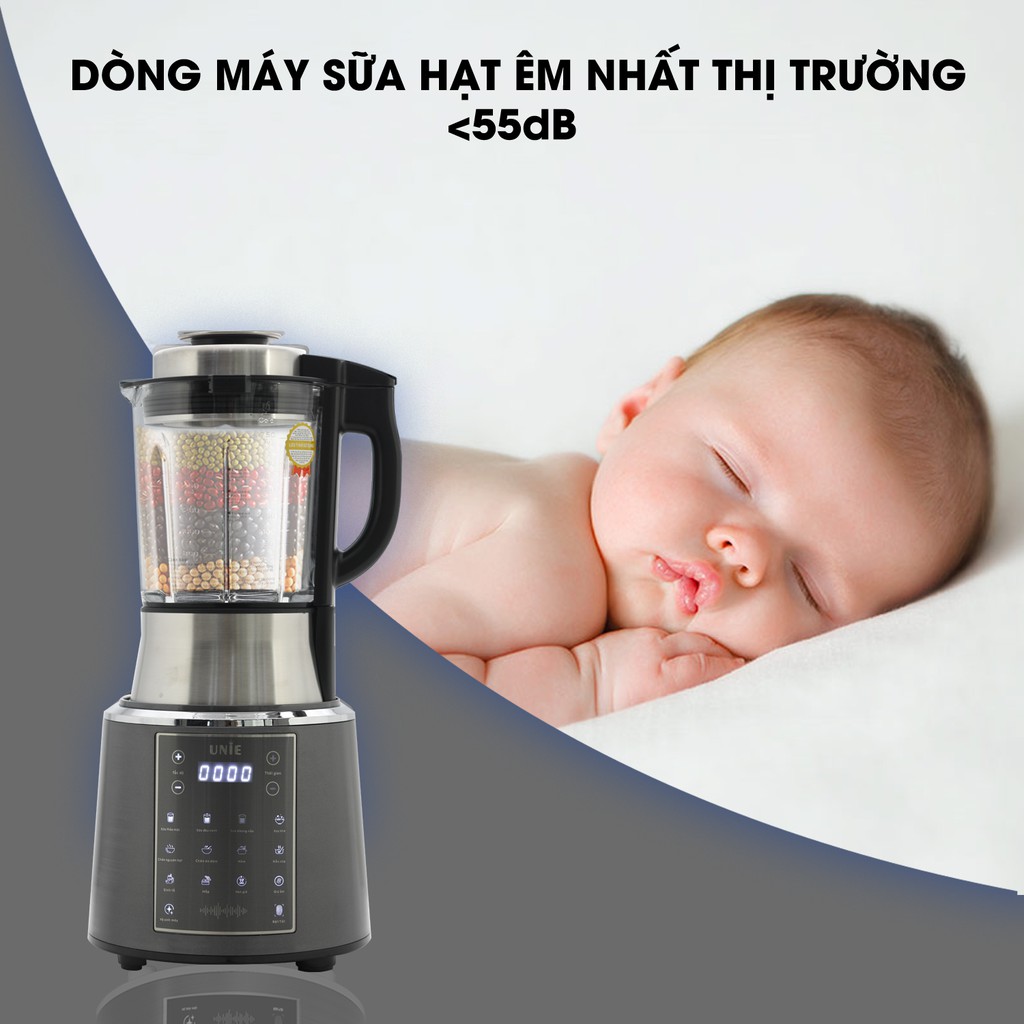 [Mã ELTECHZONE giảm 5% đơn 500K] Máy làm sữa hạt đa năng Unie V6S, 1800W, dung tích 1,75L, công nghệ mới có giọng nói