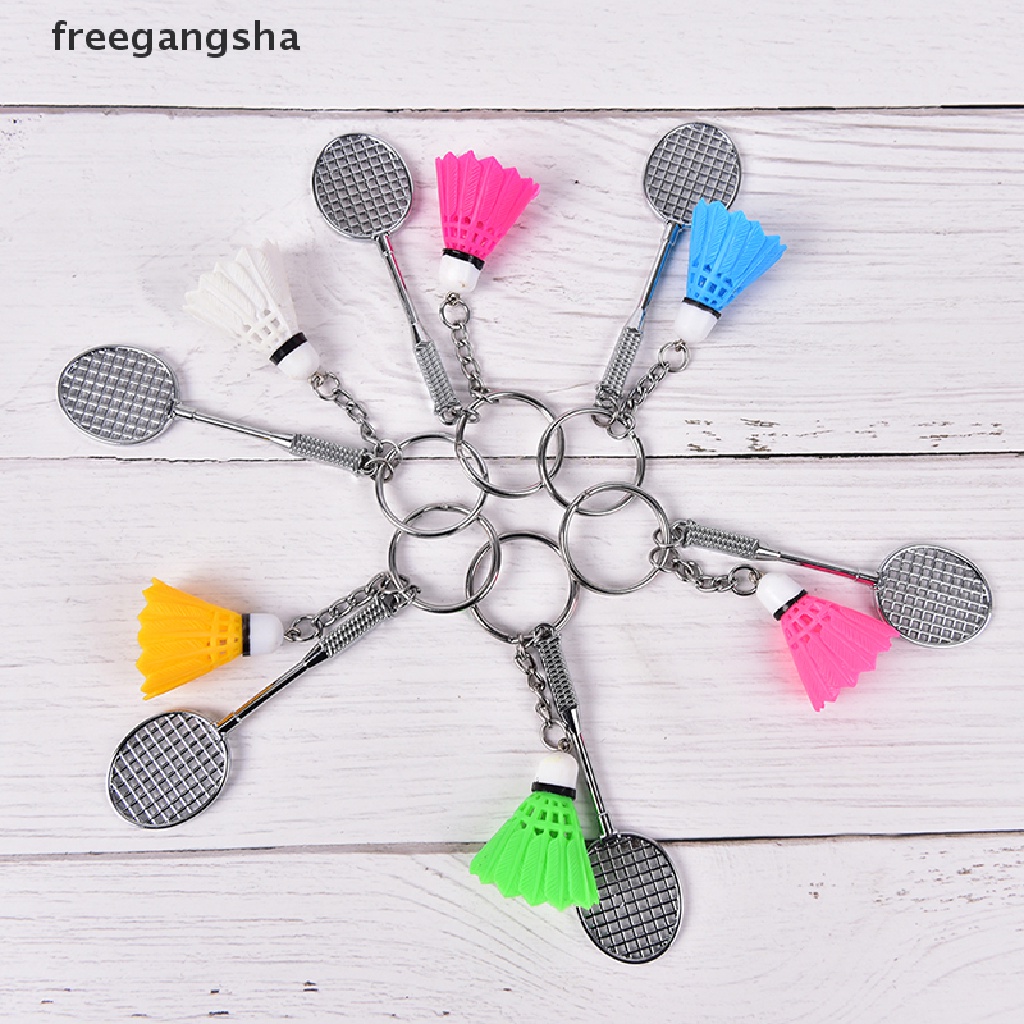 [FREG] mini Badminton racket ball sports keyring keychain holder bag pendant charm FDH