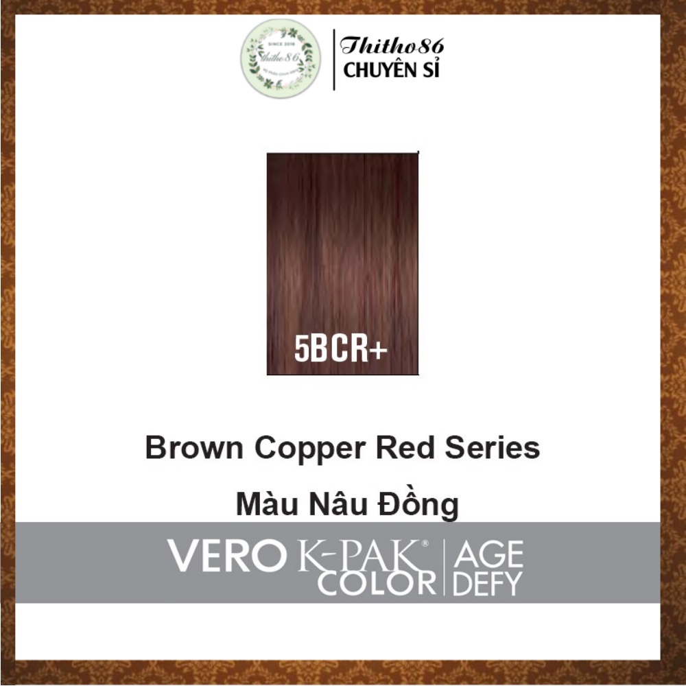 Brown Copper Red Series BCR - Màu nhuộm phủ bạc thời trang JOICO Vero K-Pak Color Age Defy (Tông màu nâu ánh đồng)