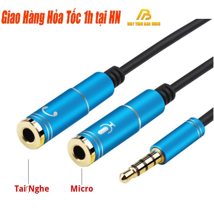 Cáp Chia Jack 3.5mm Dương thành Mic và Tai Nghe ÂM 4 Khấc