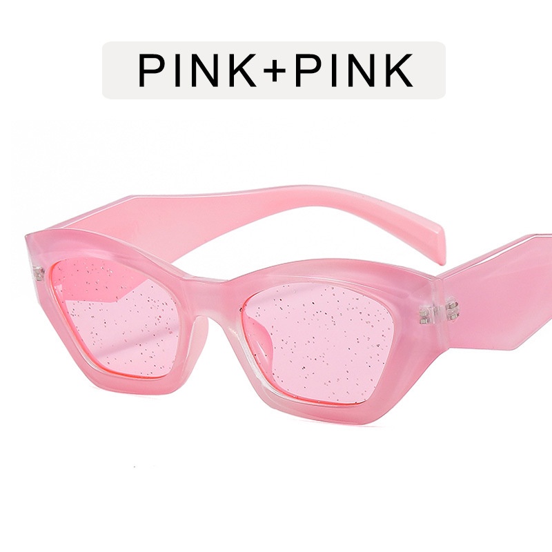 (JIUERBA) Kính Râm Mắt Mèo Tròng Đa Giác Lấp Lánh Thời Trang Hip Hop Phương Tây