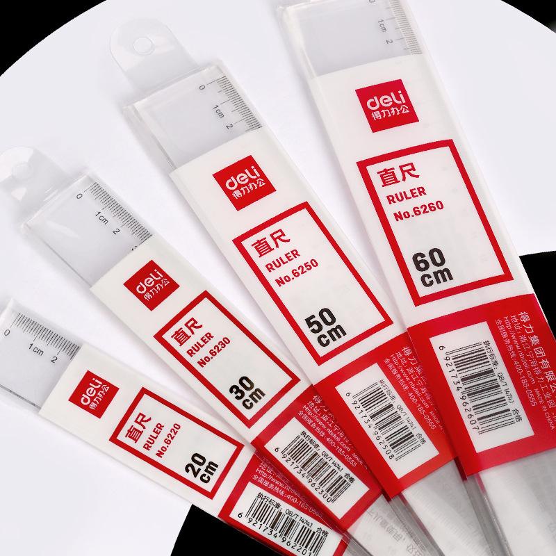 Thước kẻ nhựa trong suốt loại 20/30cm dành cho học sinh, sinh viên. Vạch chia chuẩn, số rõ nét HB1015