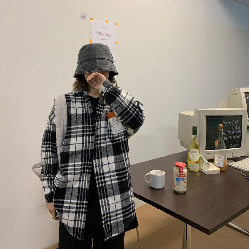 Áo sơ mi SUXI tay dài họa tiết caro thời trang trẻ trung dành cho nữ