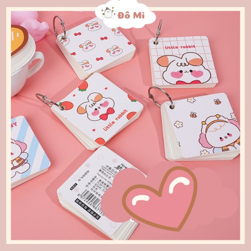 Bộ 80 tờ flashcard học ngoại ngữ từ vựng giấy ghi chú take notes