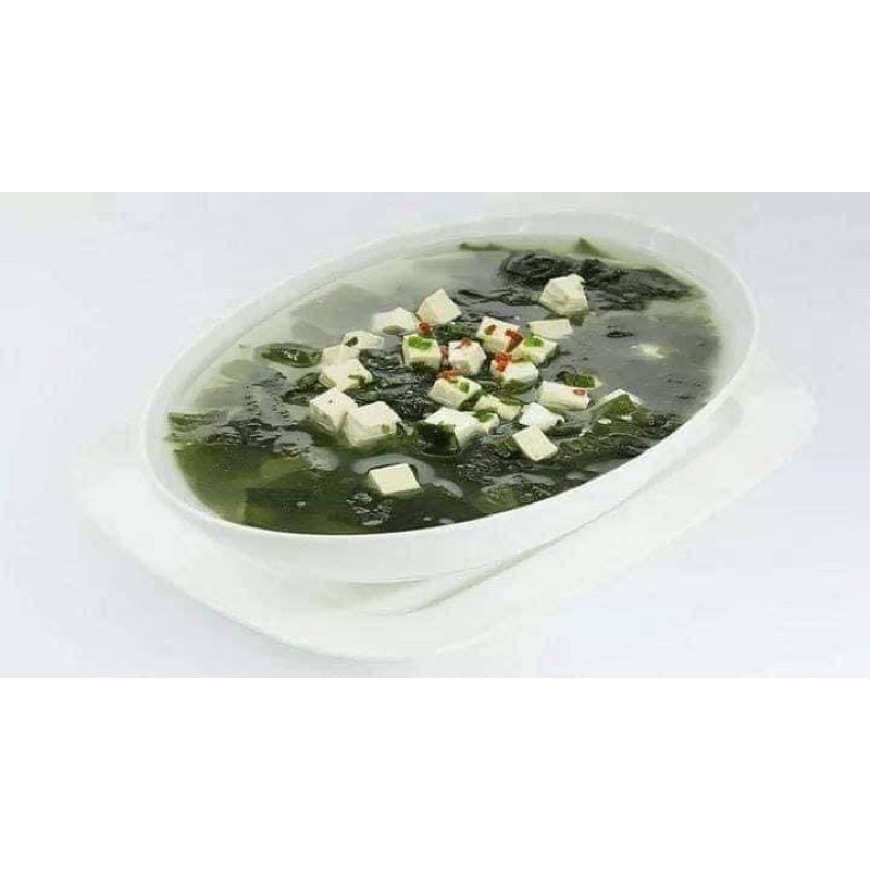 Rong biển wakame đậu phụ khô nấu canh miso cho bé