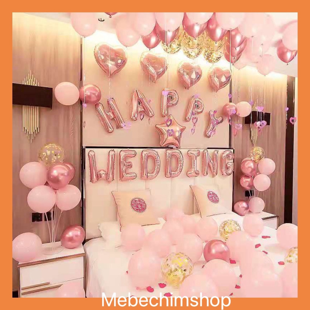 BỘ BÓNG BAY TRANG TRÍ PHÒNG CƯỚI TÔNG HỒNG SIÊU XINH MD006
