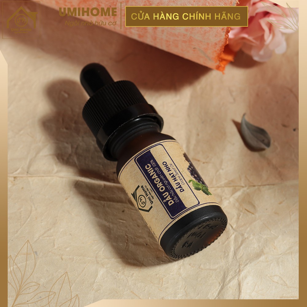 Dầu Hạt Nho hữu cơ UMIHOME nguyên chất | Grape seed oil 100% Organic 10ML